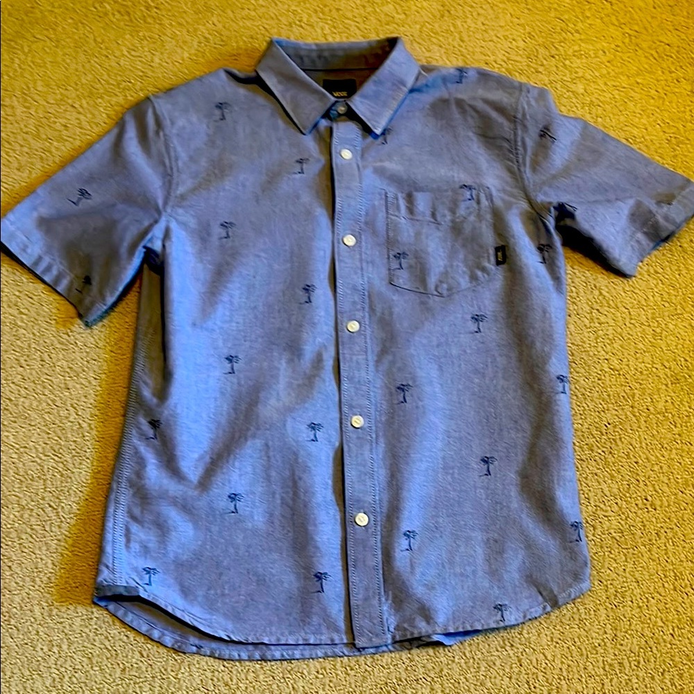 Gently used Blue Vans kids Hawaii T shirt with palm trees